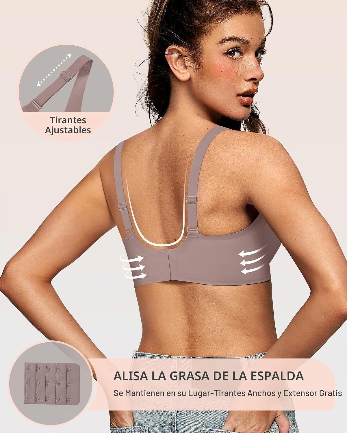 SOSTÉN MUJER OEAK JELLY SIN VARILLAS PUSH UP GRIS - 3