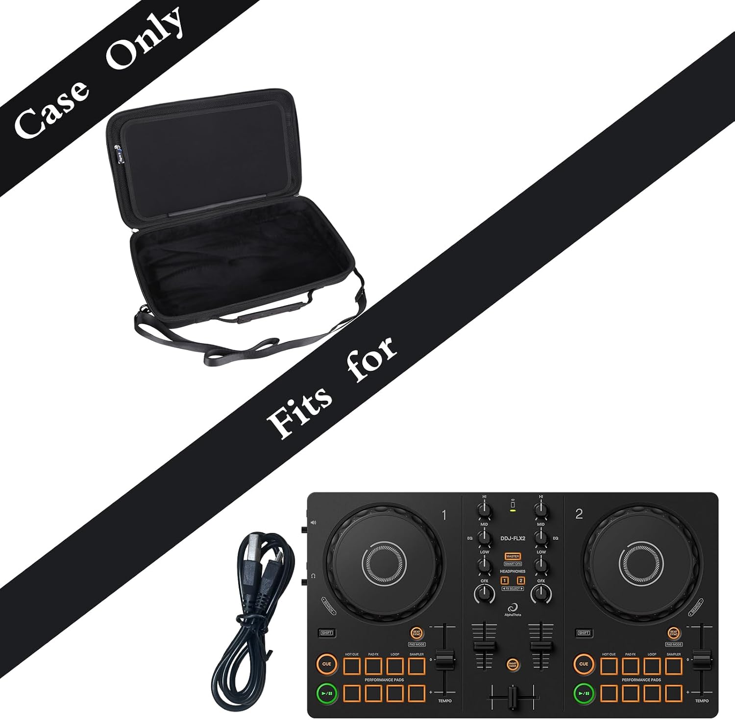 ESTUCHE PARA CONTROLADOR DJ PIONEER DJ ALPHATHETA DDJ-FLX2 / DDJ-200 / DDJ-WEGO4 WORFTY NEGRO - 4