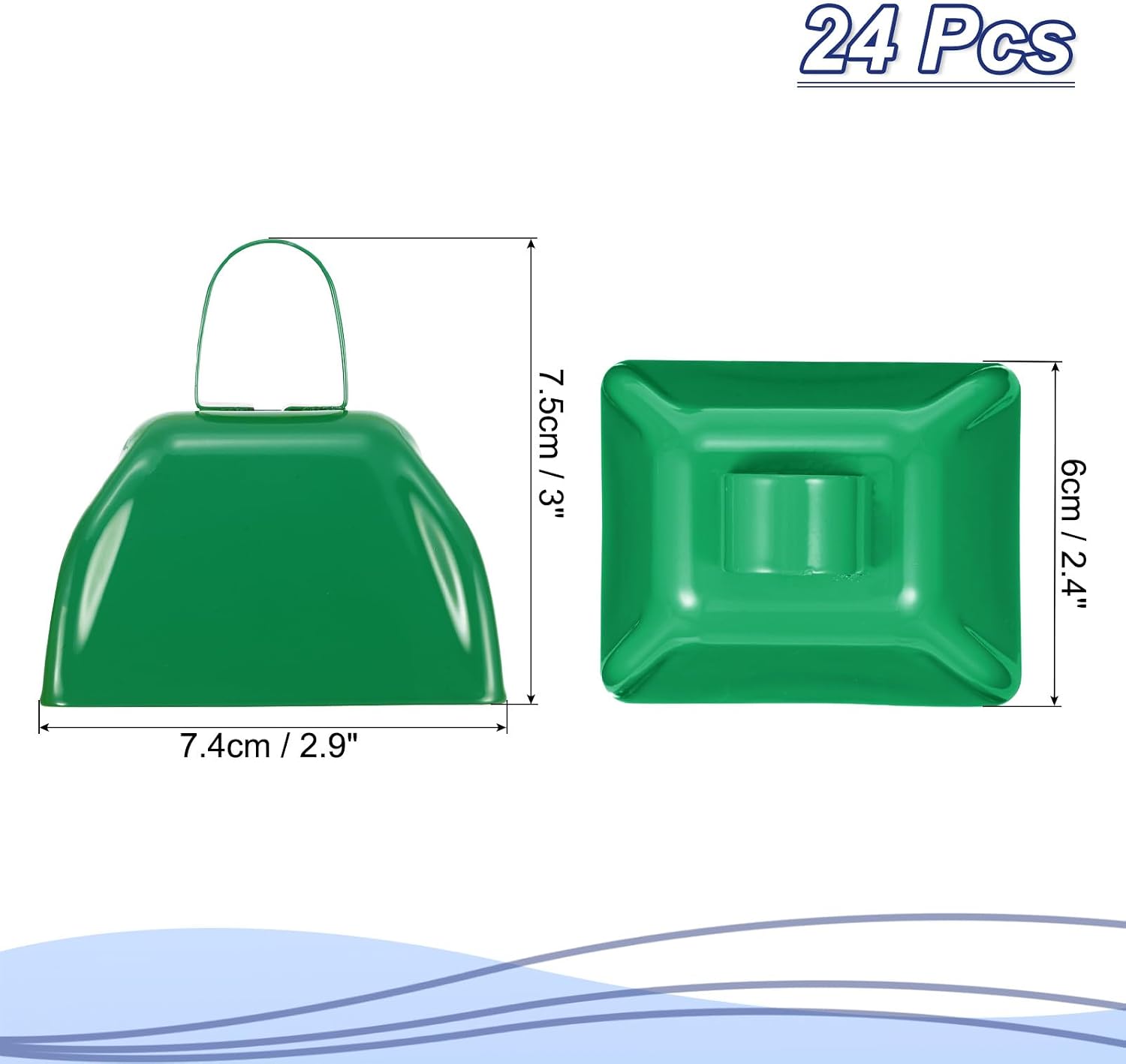 CAMPANAS DE MANO PATIKIL 24 UNIDADES 7.5X6X7.4 CM VERDE - 2