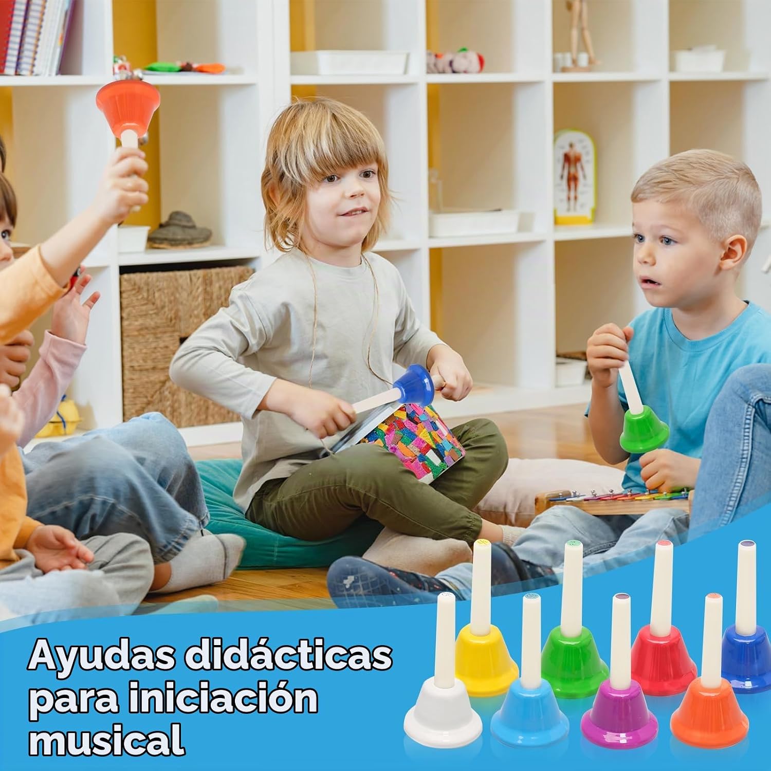 SET DE 24 CAMPANAS DE MANO METÁLICAS CONEHOY PARA NIÑOS MULTICOLOR - 4