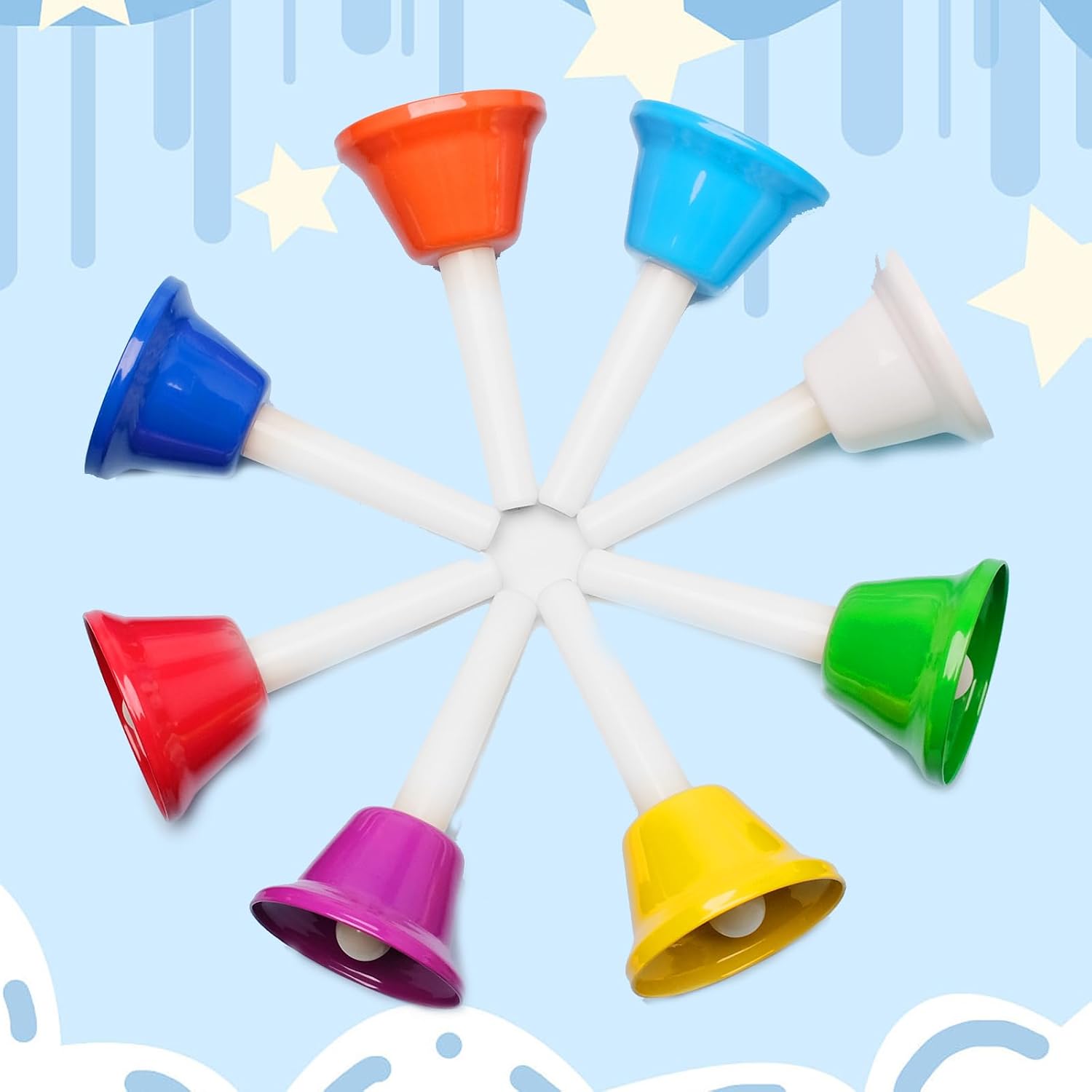 SET DE 24 CAMPANAS DE MANO METÁLICAS CONEHOY PARA NIÑOS MULTICOLOR - 5