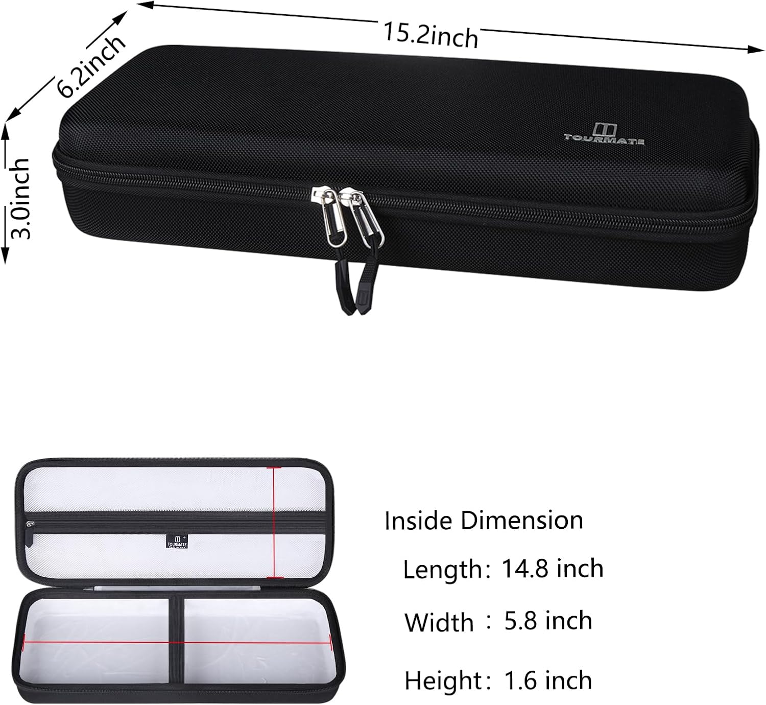 ESTUCHE RÍGIDO TOURMATE PARA TECLADO MECÁNICO KEYCHRON K673 PRO Y OTROS MODELOS - 5