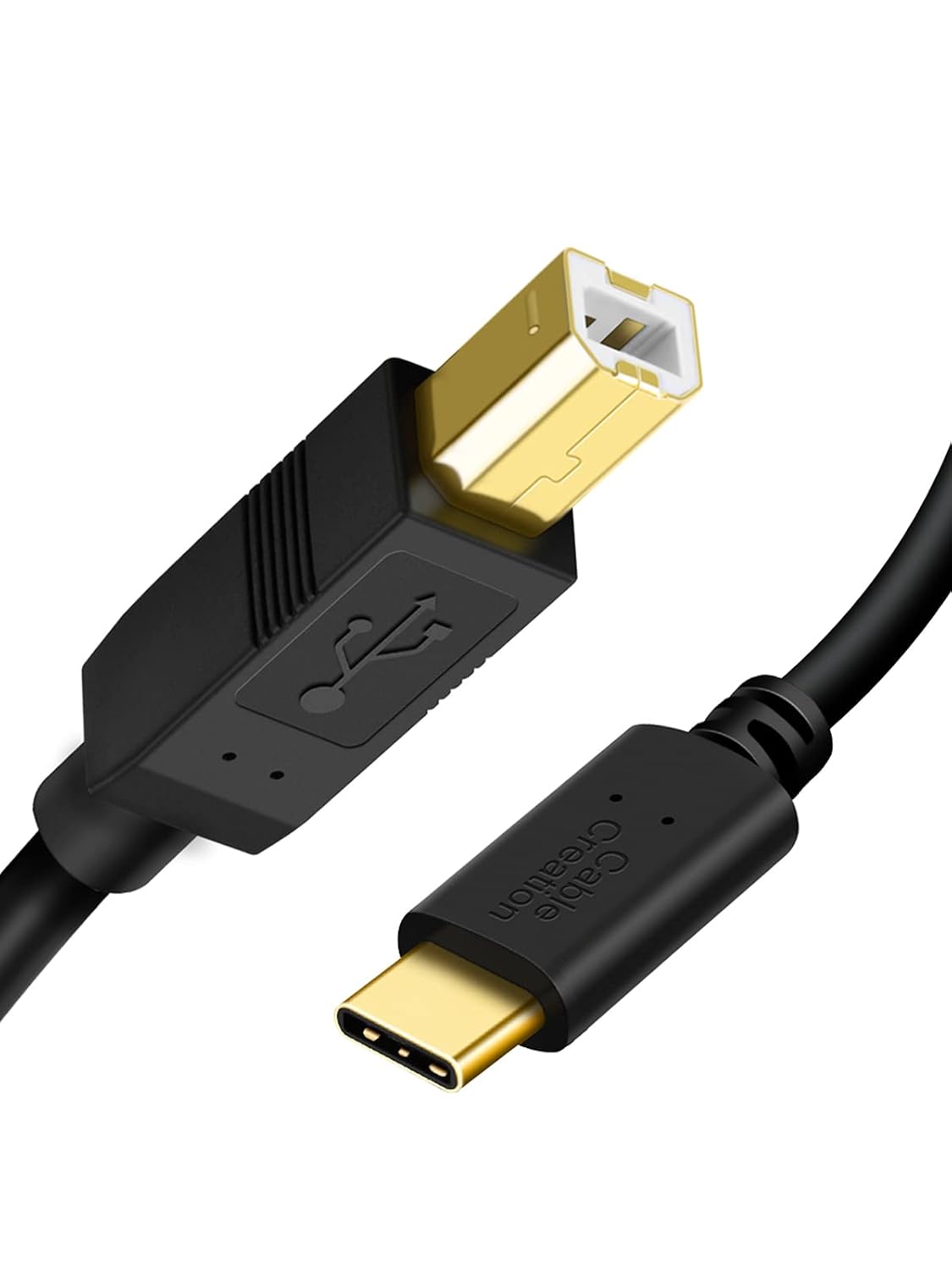 CABLE USB PARA IMPRESORA CABLECREATION USB B A USB C 2.0 2 METROS NEGRO 10 UNIDADES - 1