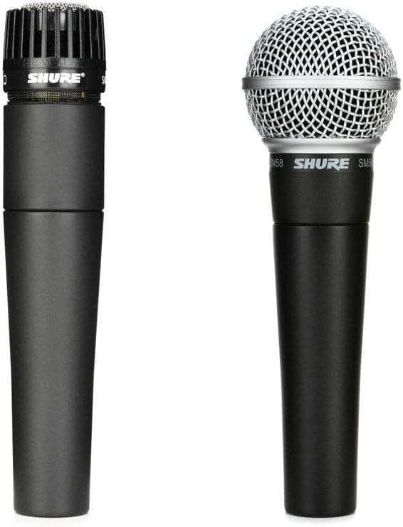 SET DE MICRÓFONOS SHURE SM57 Y SM58 DINÁMICOS CARDIOIDES PARA INSTRUMENTOS Y VOZ - 1