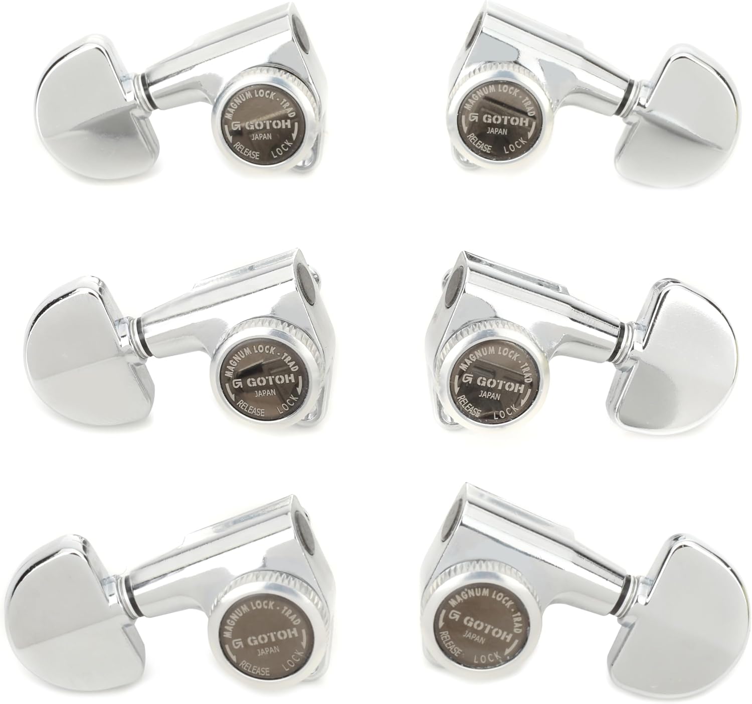 MICROAFINADORES GOTOH SG301-20 MG-T LOCKING TUNERS 3+3 CROMADO BOTONES KIDNEY - 1