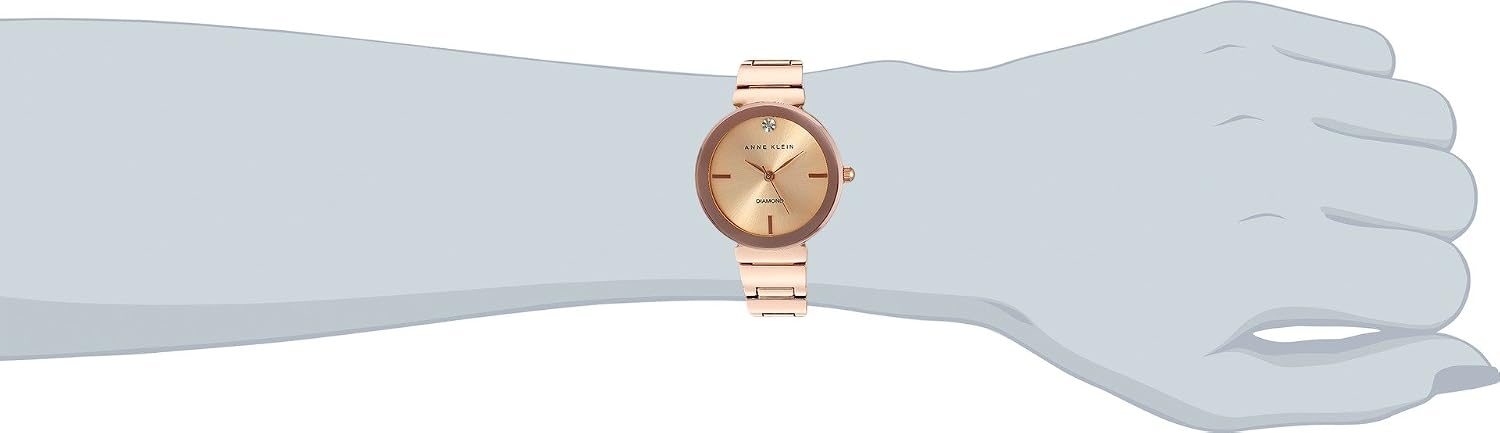 RELOJ DE PULSERA ANNE KLEIN MUJER CON ESFERA DE DIAMANTE GENUINO Y PULSERA - 2