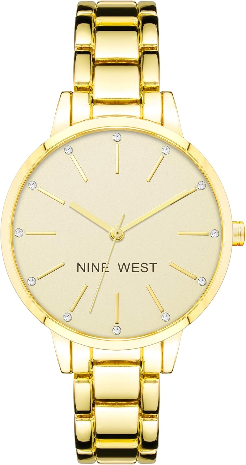 RELOJ DE PULSERA NINE WEST CRYSTAL ACCENTED GOLD - 1