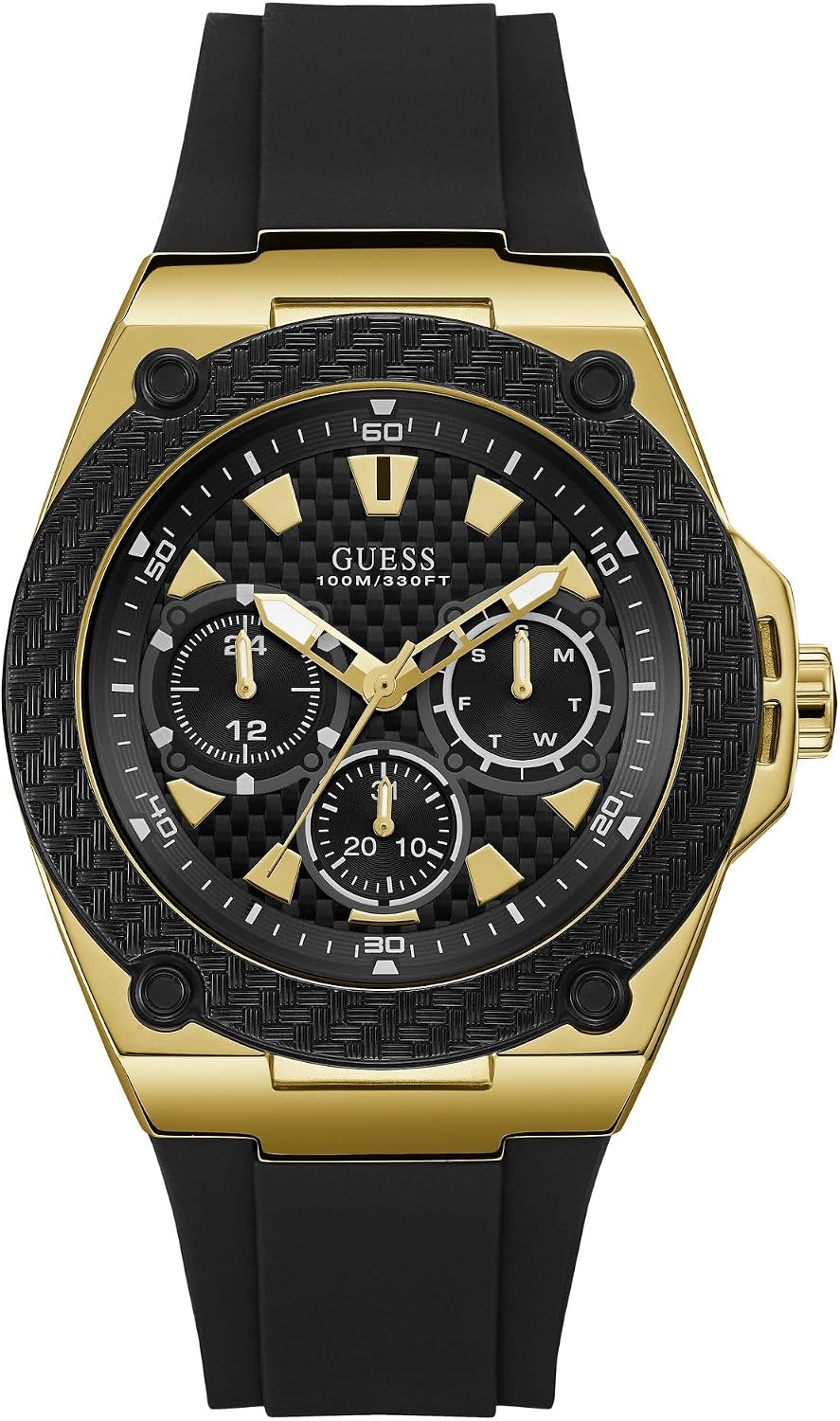 RELOJ DE PULSERA GUESS PARA HOMBRE ACERO INOXIDABLE CUARZO NEGRO Y DORADO - 1