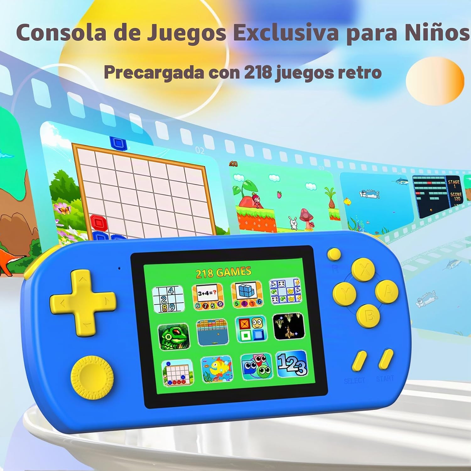 CONSOLA PORTÁTIL CCTU 218 JUEGOS PREINSTALADOS PARA NIÑOS - 2
