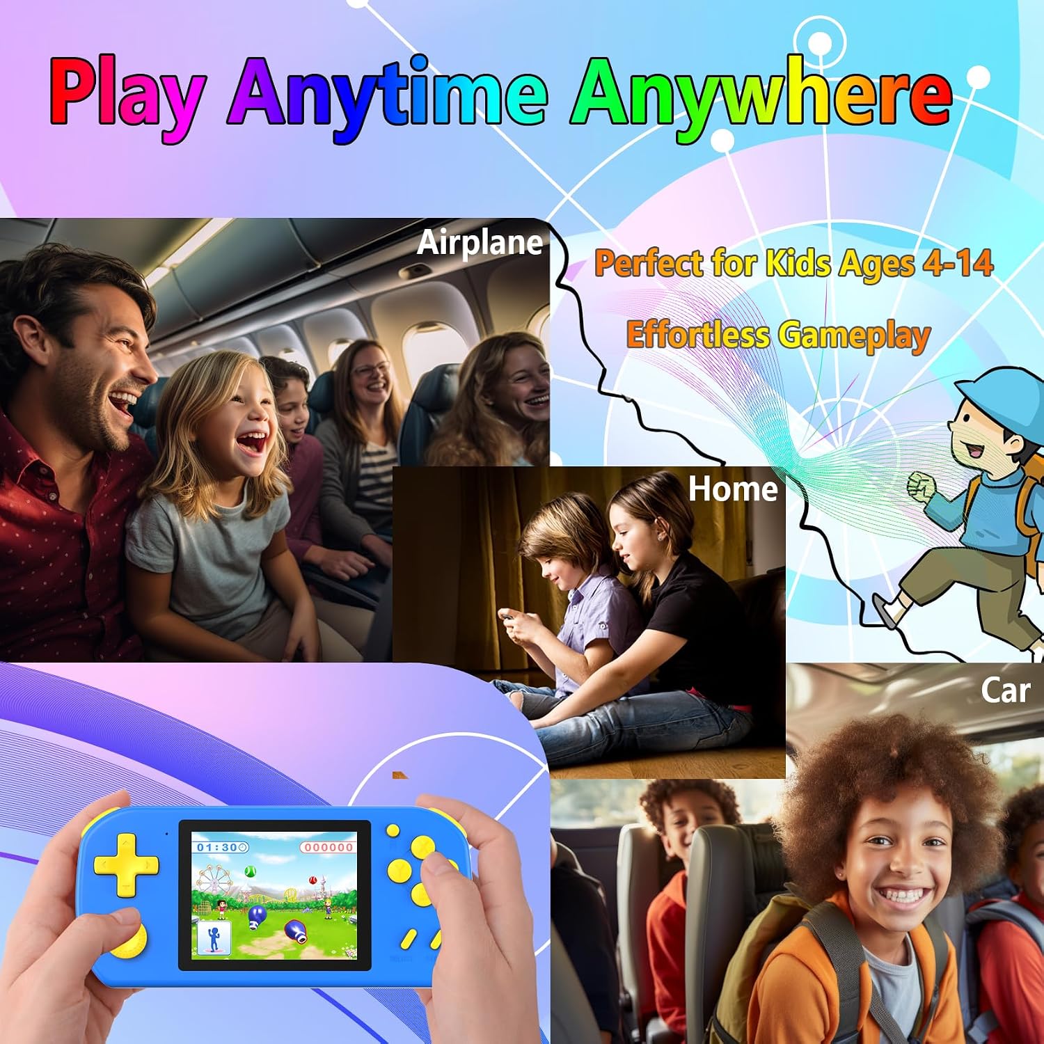 CONSOLA PORTÁTIL CCTU 218 JUEGOS PREINSTALADOS PARA NIÑOS - 5