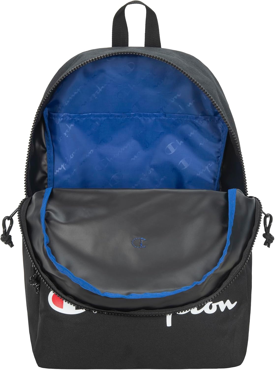 MOCHILA CHAMPION MANUSCRIPT NEGRA CON CORREAS ACOLCHADAS AJUSTABLES Y BOLSILLO PARA BOTELLA - 4