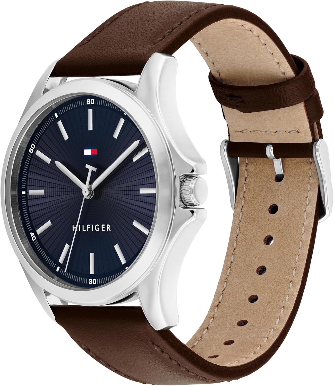 RELOJ DE PULSERA TOMMY HILFIGER HOMBRE 42MM CORREA DE CUERO MARRÓN AZUL - 2