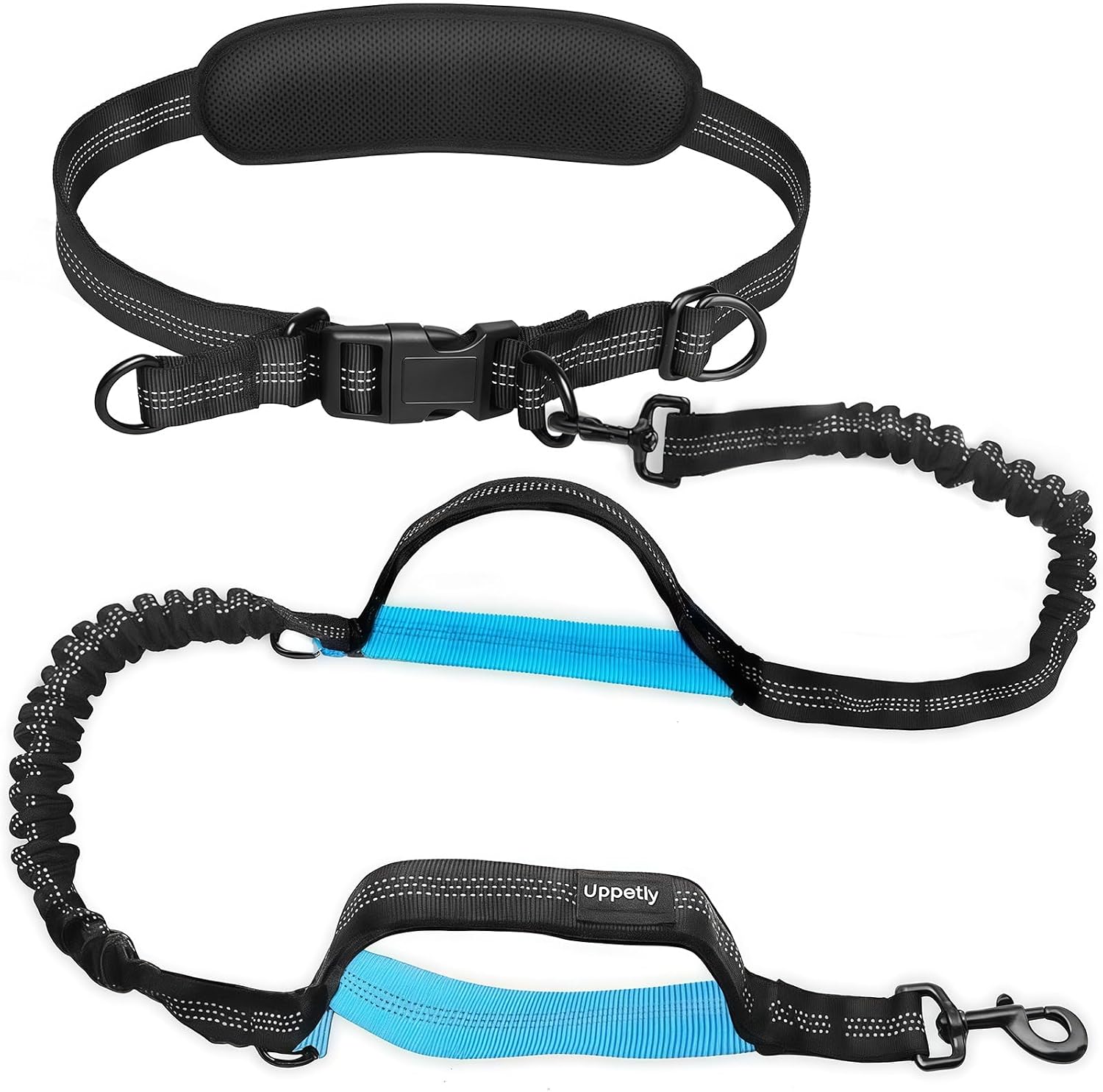 CORREA PARA PERRO MANOS LIBRES UPPETLY SMALL PARA PERROS DE 8 A 25 LB CON CINTURÓN AJUSTABLE Y COSTURAS REFLECTANTES - 1