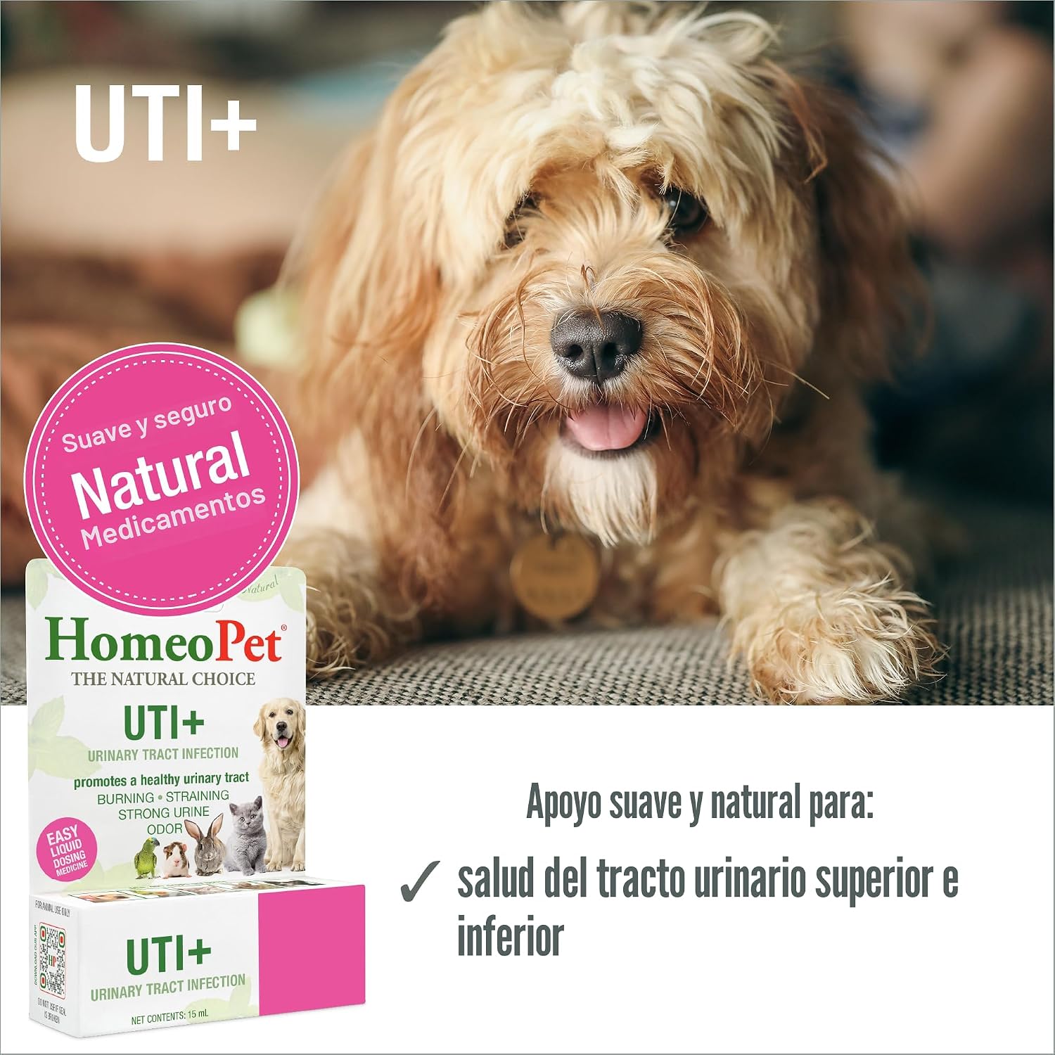 SUPLEMENTO URINARIO HOMEOPET UTI+ PARA PERROS Y GATOS 15 ML - 2