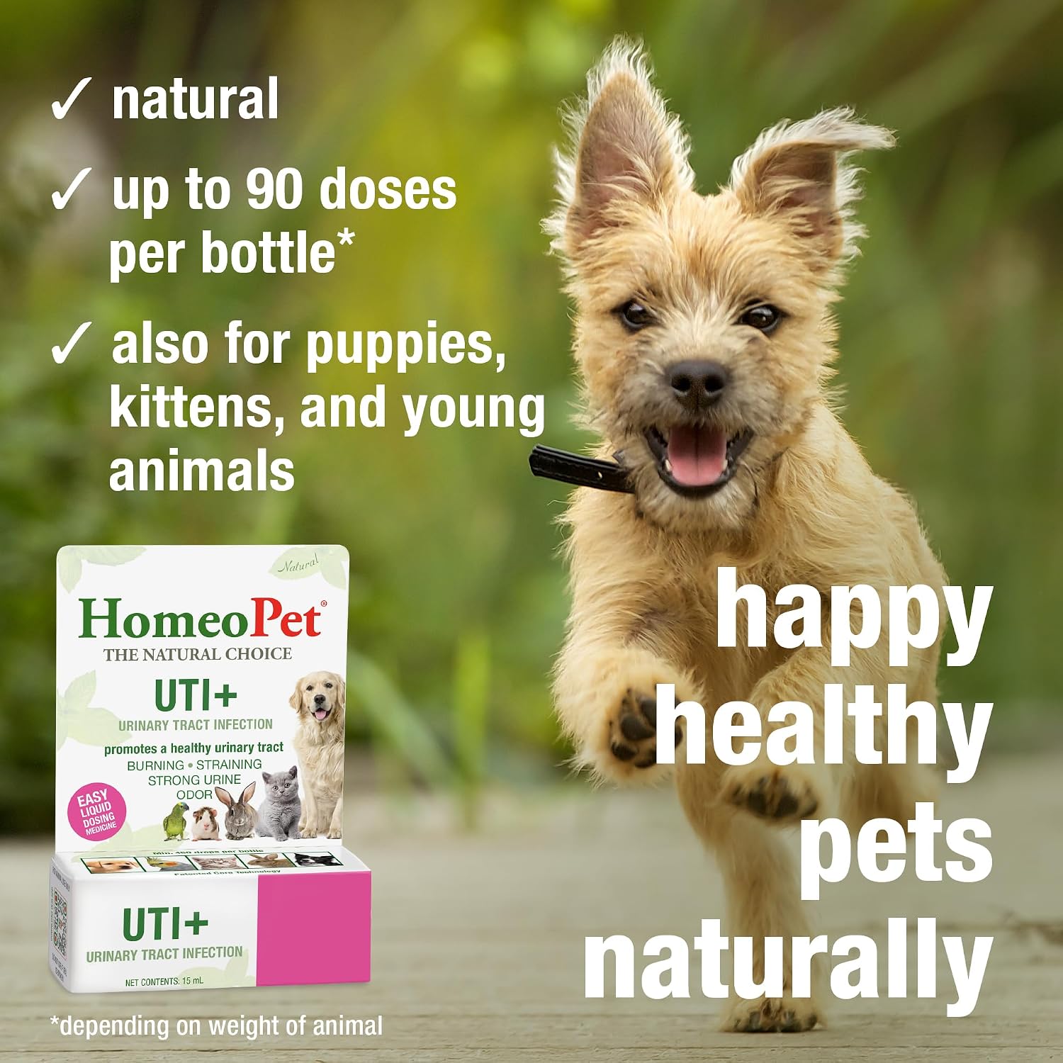 SUPLEMENTO URINARIO HOMEOPET UTI+ PARA PERROS Y GATOS 15 ML - 4