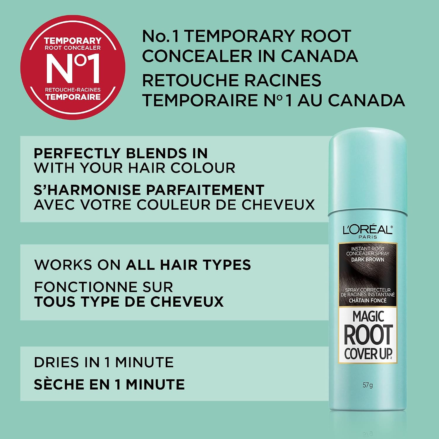 SPRAY TEMPORAL PARA RAÍCES L'ORÉAL PARIS LIGHT BROWN PACK 2 - 4