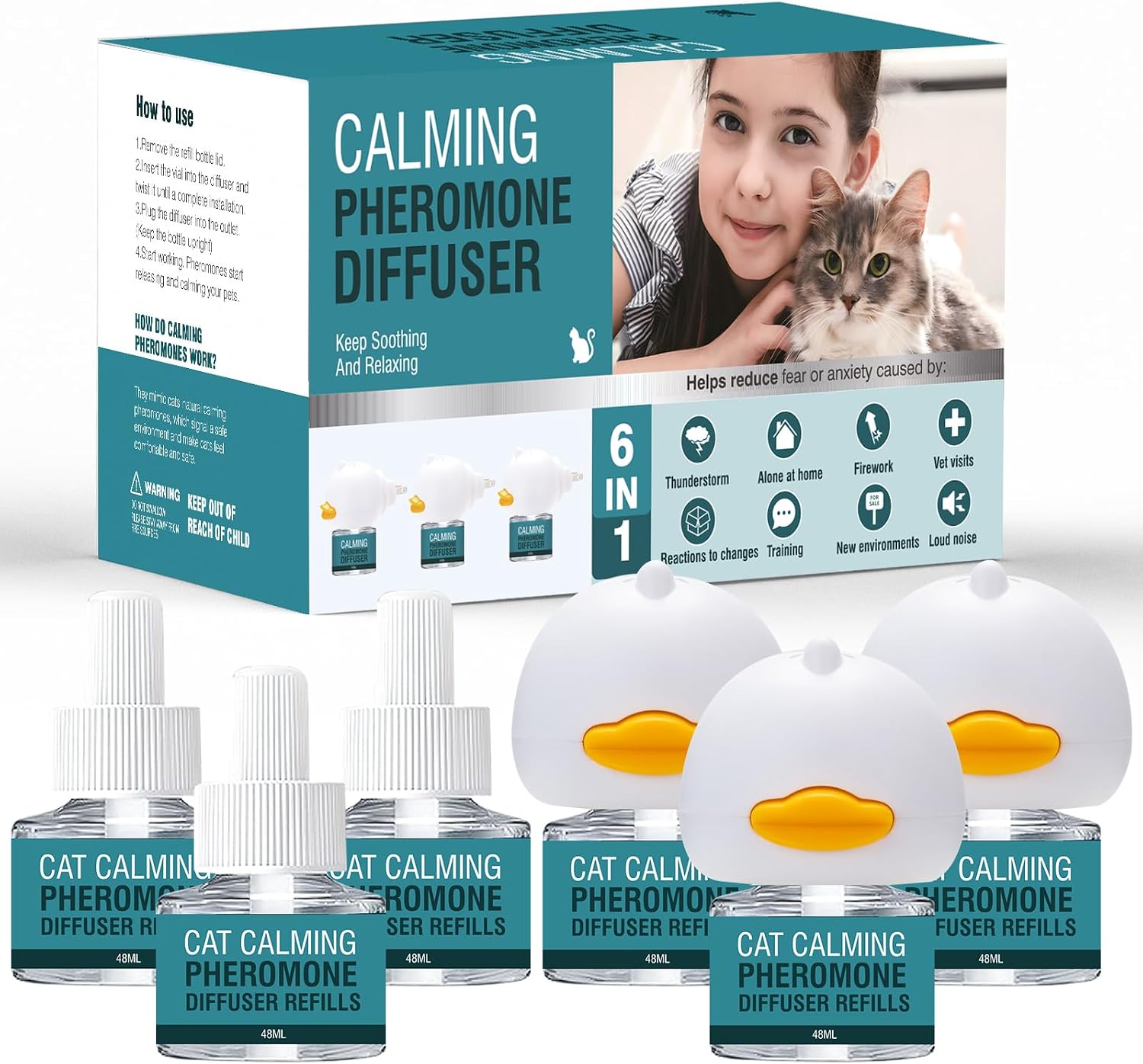 DIFUSOR DE FEROMONAS CALMANTE PARA GATOS LIWENQI 6 EN 1 - 1