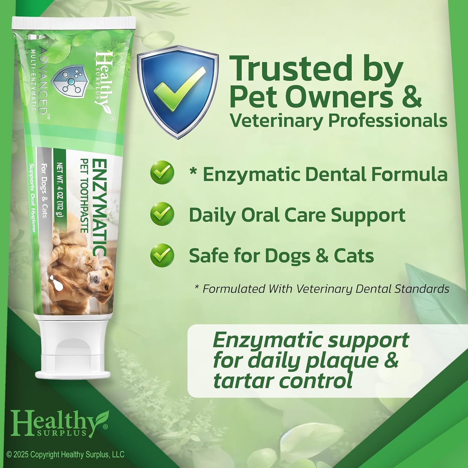 PASTA DENTAL ENZIMÁTICA HEALTHY SURPLUS 4 OZ SABOR POLLO CON CEPILLOS DE SILICONA PARA MASCOTAS - 2