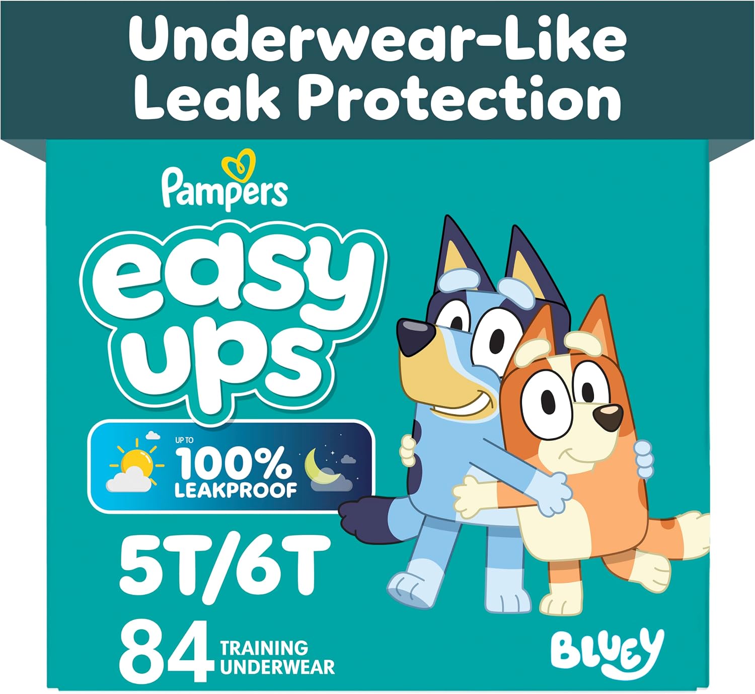 PAÑALES DE ENTRENAMIENTO PAMPERS EASY UPS BLUEY TALLA 7 (5T-6T) 84 UNIDADES - 1