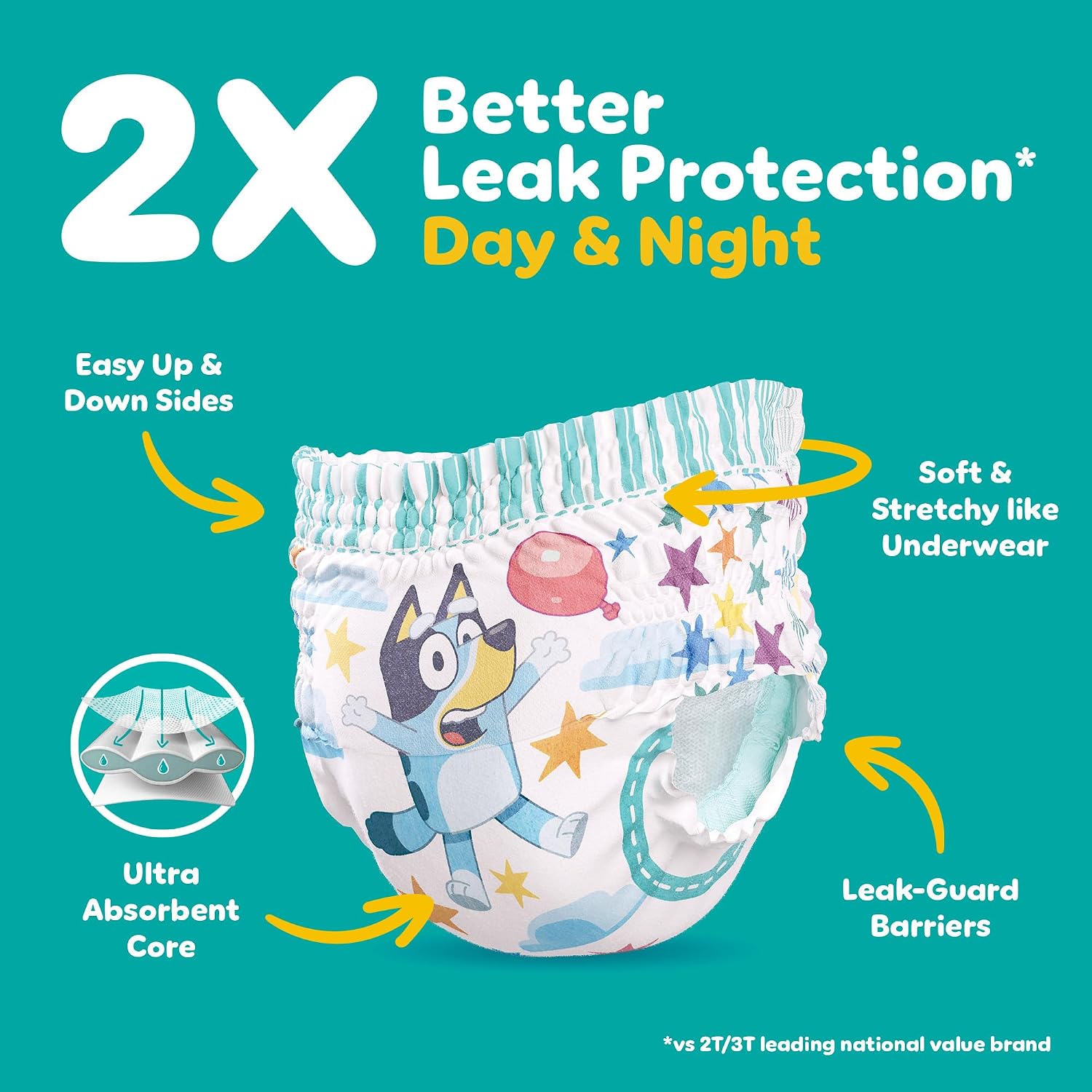 PAÑALES DE ENTRENAMIENTO PAMPERS EASY UPS BLUEY TALLA 7 (5T-6T) 84 UNIDADES - 3