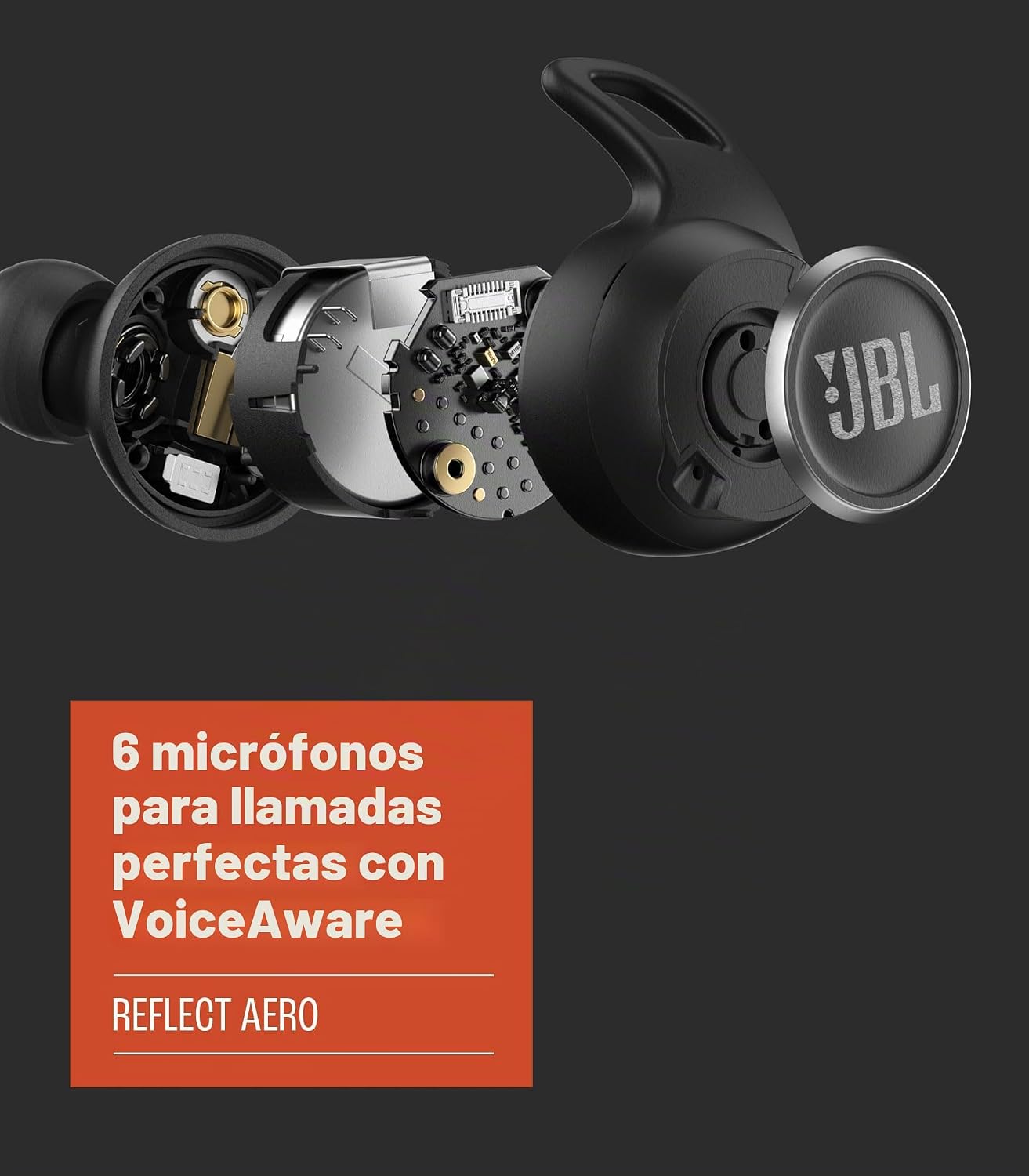 AUDÍFONOS JBL REFLECT AERO TRUE WIRELESS CON CANCELACIÓN DE RUIDO, NEGRO - 2