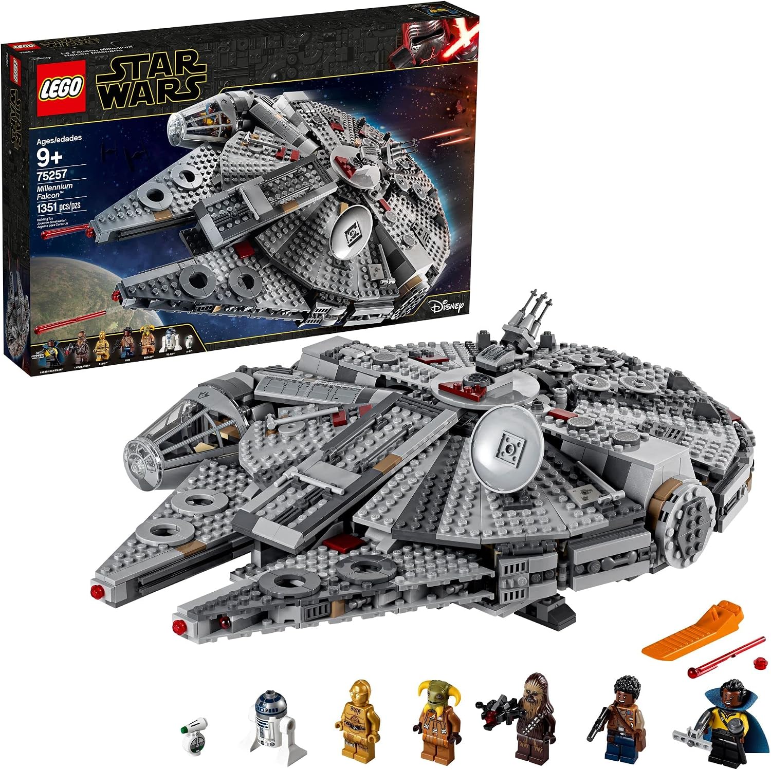 LEGO STAR WARS MILLENNIUM FALCON 75257 SET DE CONSTRUCCIÓN CON 7 MINIFIGURAS - 1