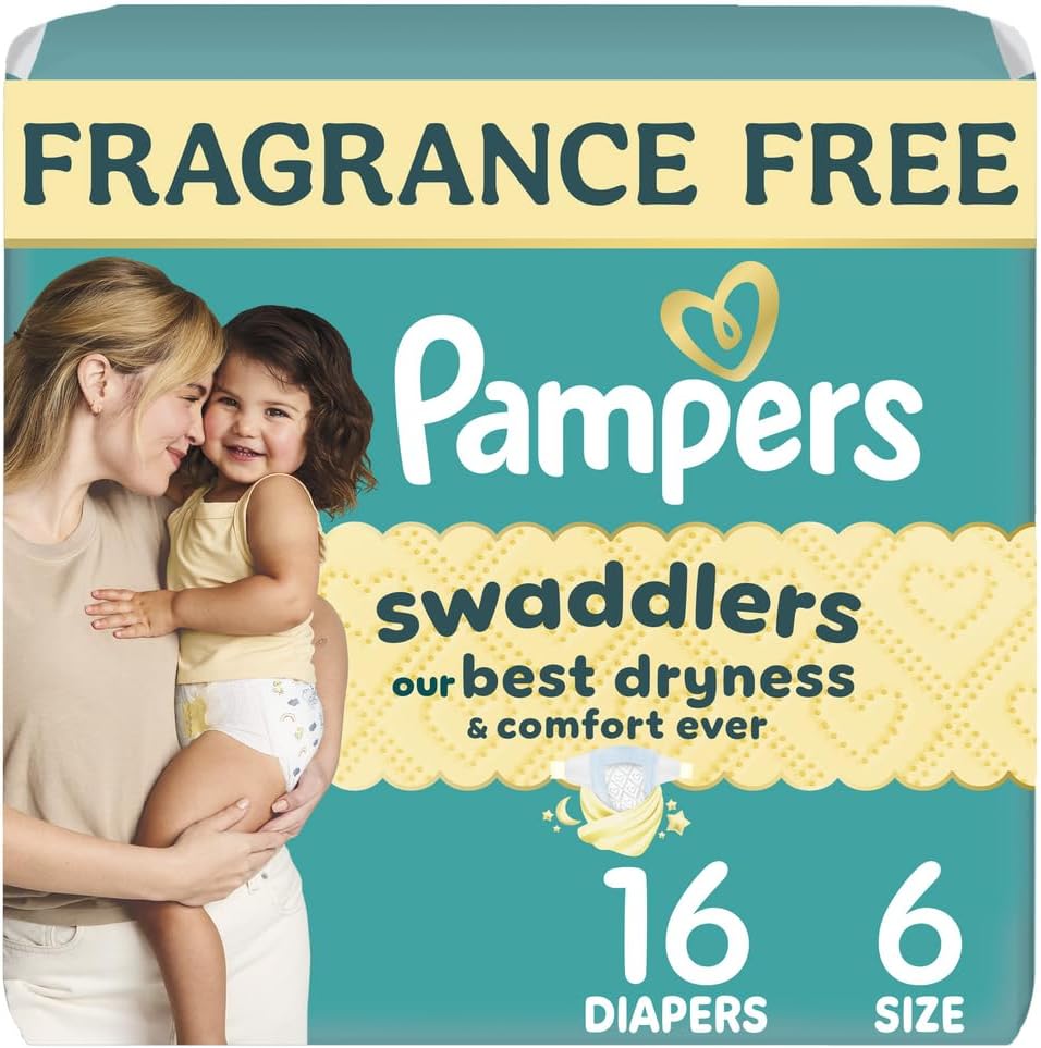 PAÑALES PAMPERS SWADDLERS TALLA 6 (35+ LBS) 16 UNIDADES - 1