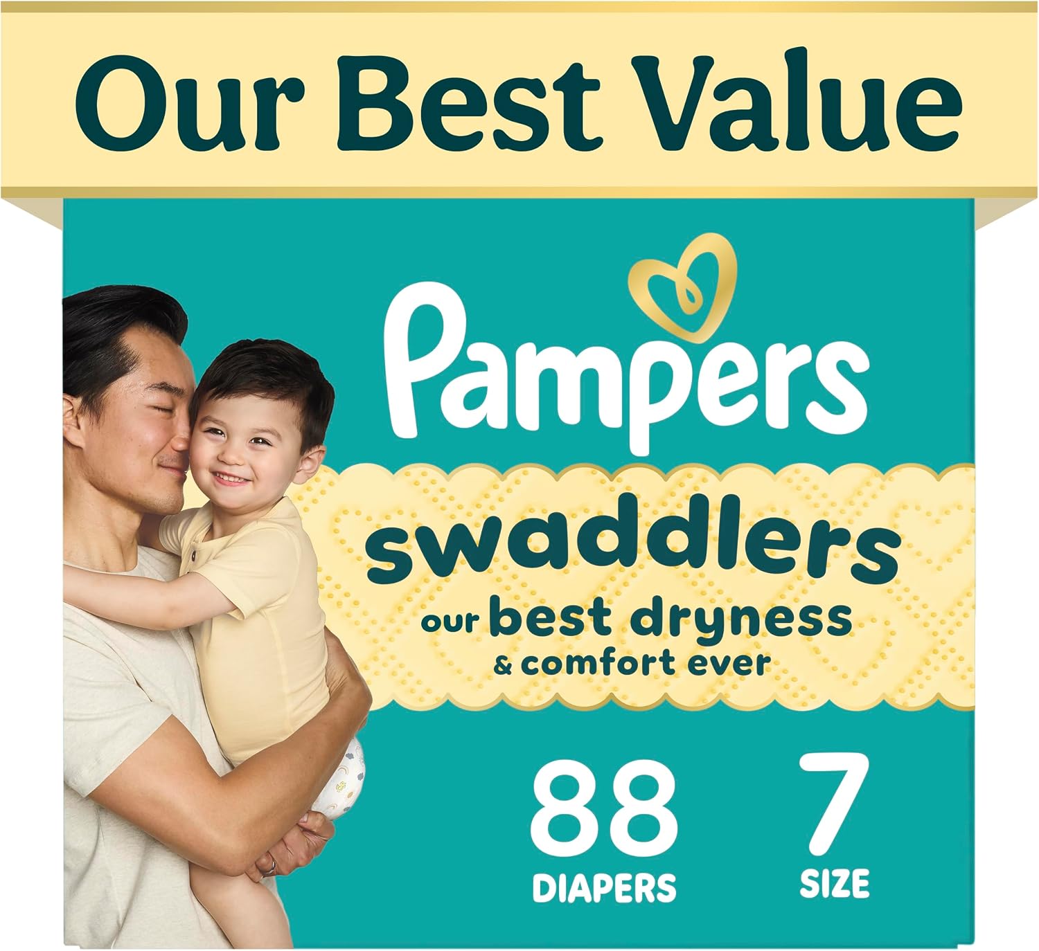PAÑALES PAMPERS SWADDLERS TALLA 7 (26-50 LBS) 88 UNIDADES - 1