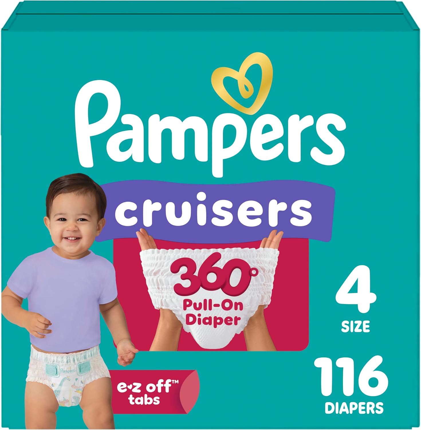 PAÑAL PAMPERS CRUISERS 360 TALLA 4 PACK 116 UNIDADES - 1