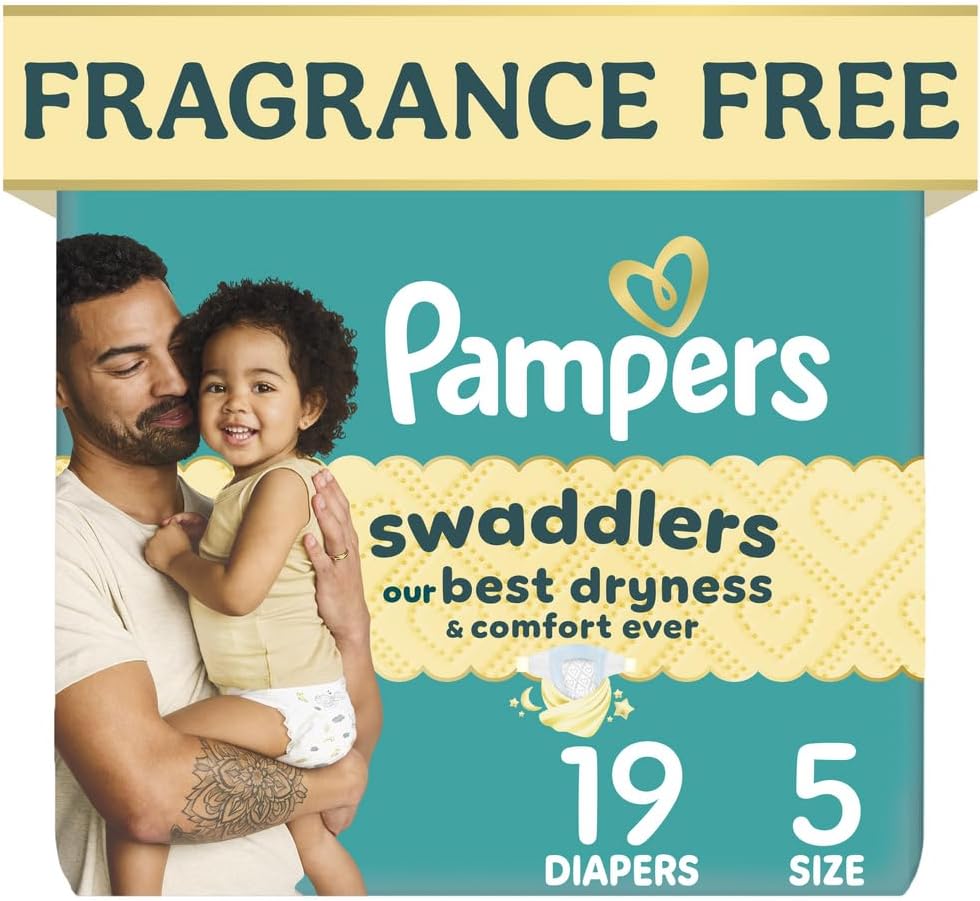 PAÑALES PAMPERS SWADDLERS TALLA 5 (20-37 LBS) 19 UNIDADES - 1