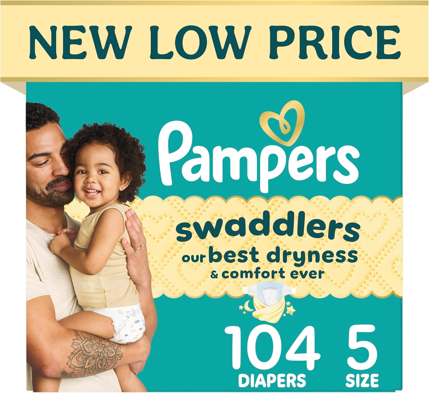 PAÑALES PAMPERS SWADDLERS TALLA 5 (20-37 LBS) 104 UNIDADES - 1