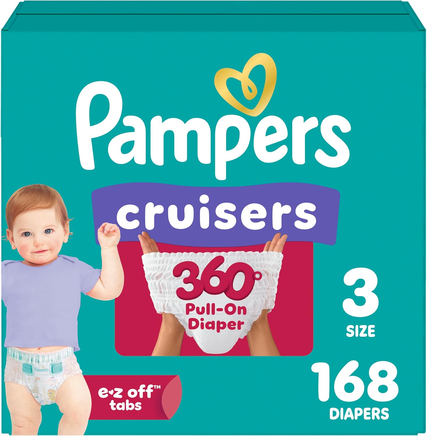 PAÑALES PAMPERS CRUISERS 360 TALLA 3 PULL-ON 168 UNIDADES - 1