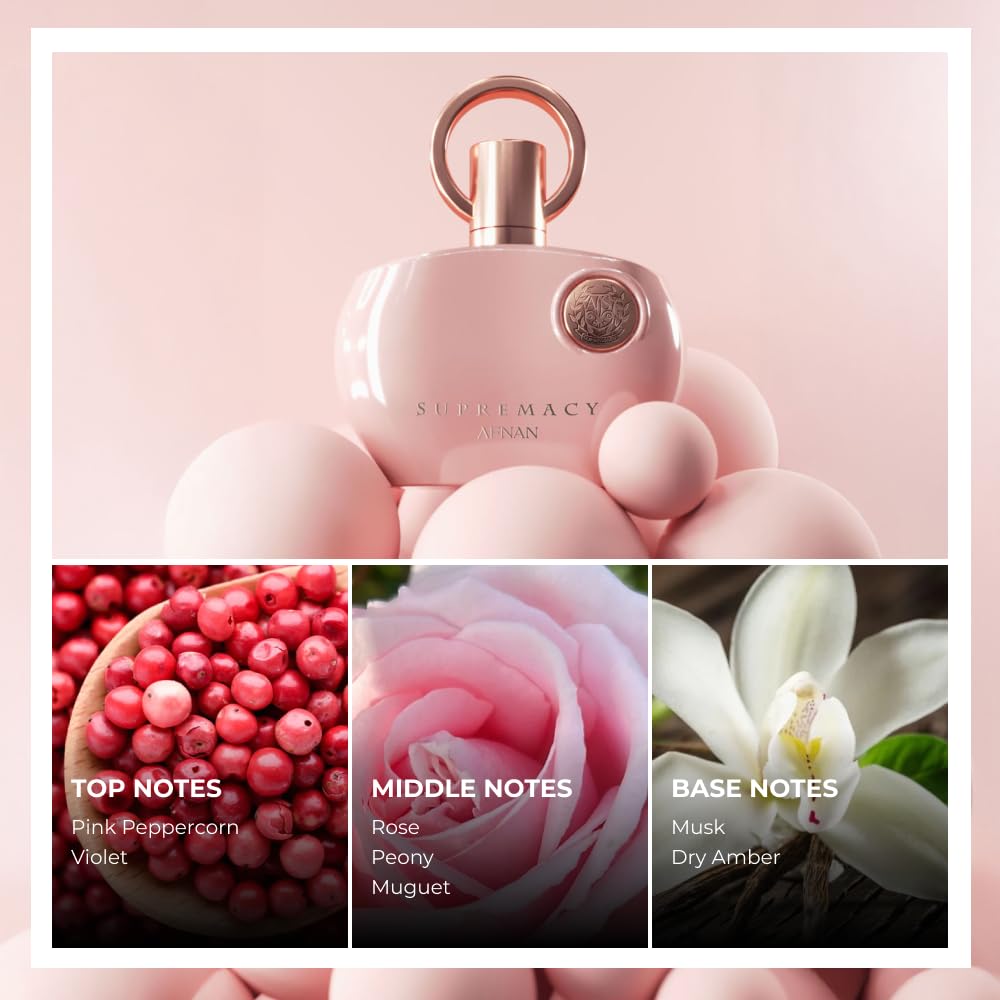 PERFUME AFNAN SUPREMACY PINK EAU DE PARFUM PARA MUJER 100 ML - 3