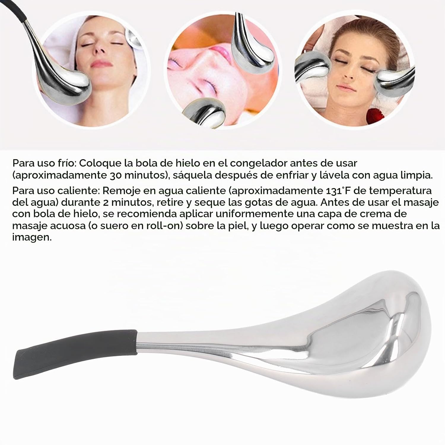RODILLO FACIAL CRYO STICKS ACERO INOXIDABLE 304 PARA MASAJE Y DESINFLAMACIÓN - 3