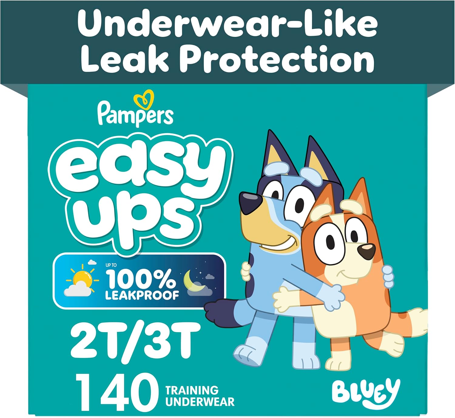 PAÑALES DE ENTRENAMIENTO PAMPERS EASY UPS TALLA 4 (2T-3T) BLUEY 140 UNIDADES - 1