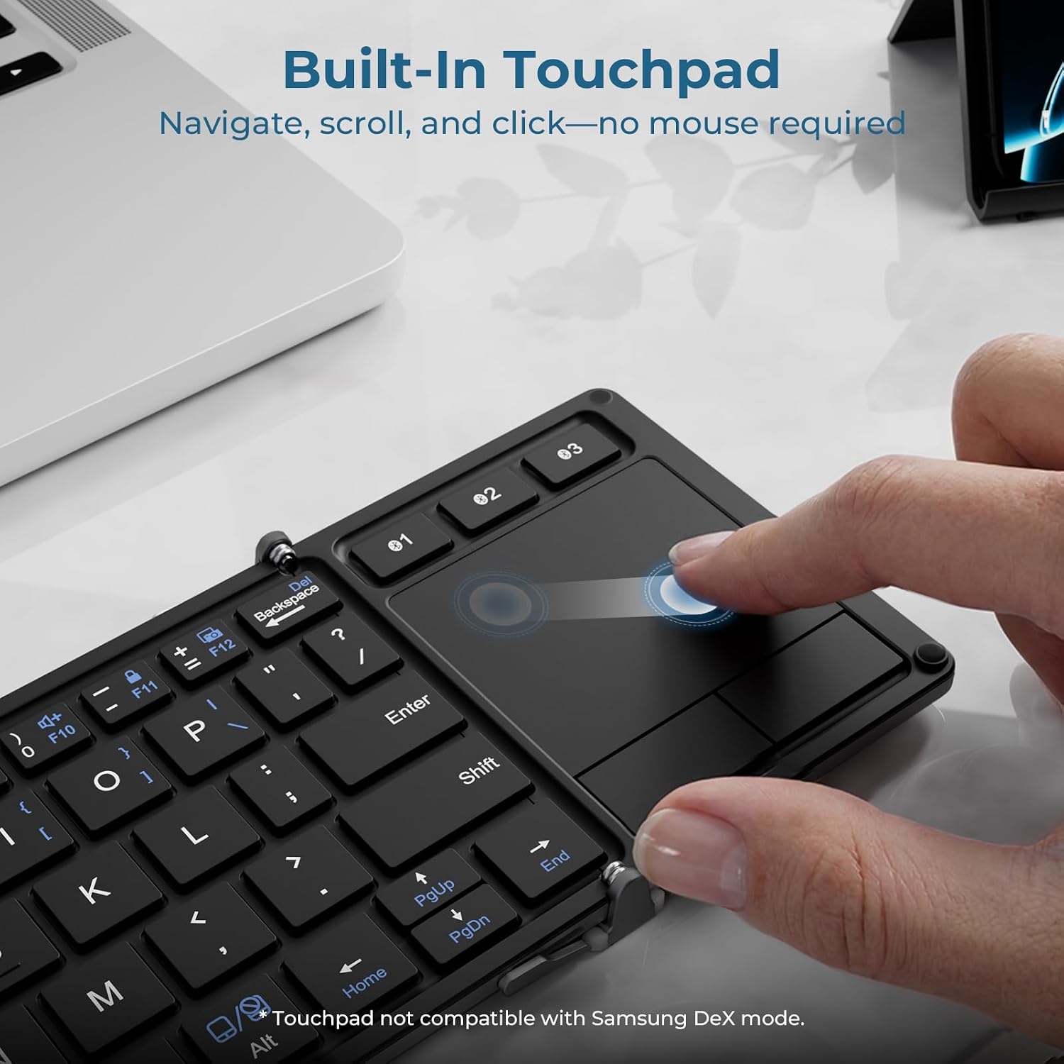 TECLADO ICLEVER BK08 PLEGABLE CON TOUCHPAD GRIS - 3