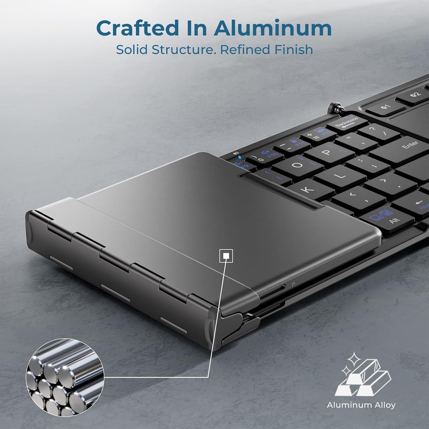 TECLADO ICLEVER BK08 PLEGABLE CON TOUCHPAD GRIS - 4