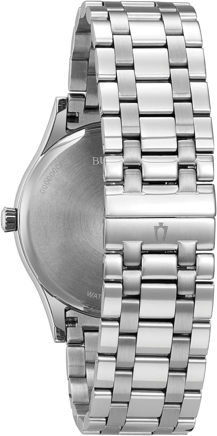 RELOJ BULOVA MEN'S CLASSIC ACERO INOXIDABLE ESFERA GRIS CON NÚMEROS ROMANOS 96B261 - 3