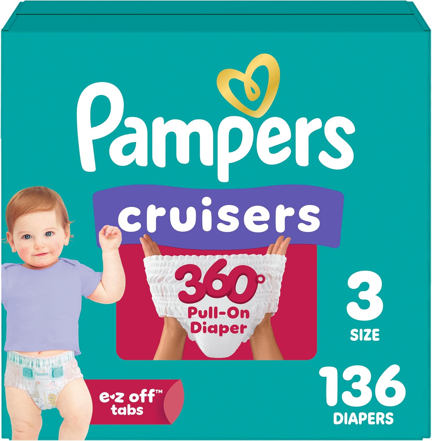 PAÑAL PAMPERS CRUISERS 360 TALLA 3 PACK 136 UNIDADES - 1