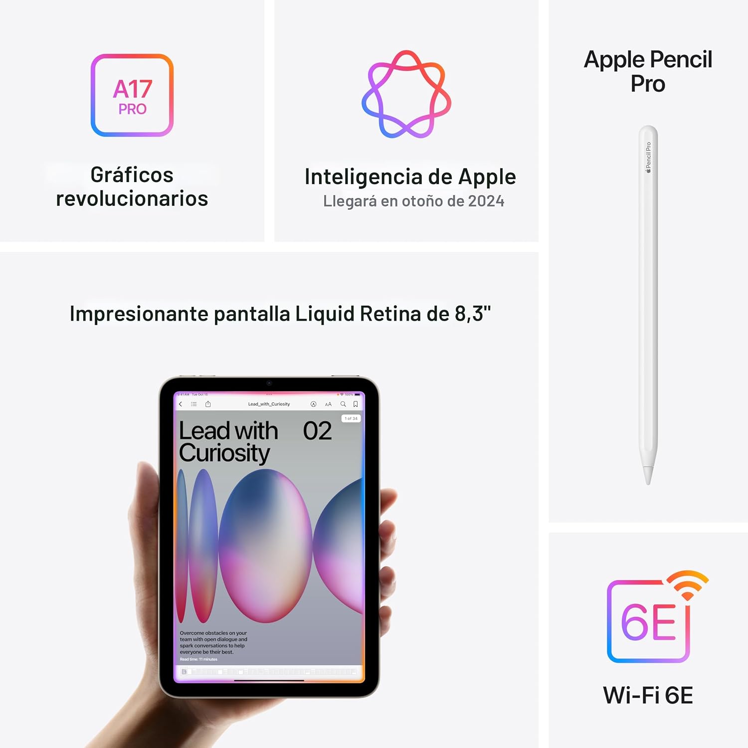 TABLET APPLE IPAD MINI A17 PRO 8.3 PULGADAS 256GB WI-FI 6E PÚRPURA - 5