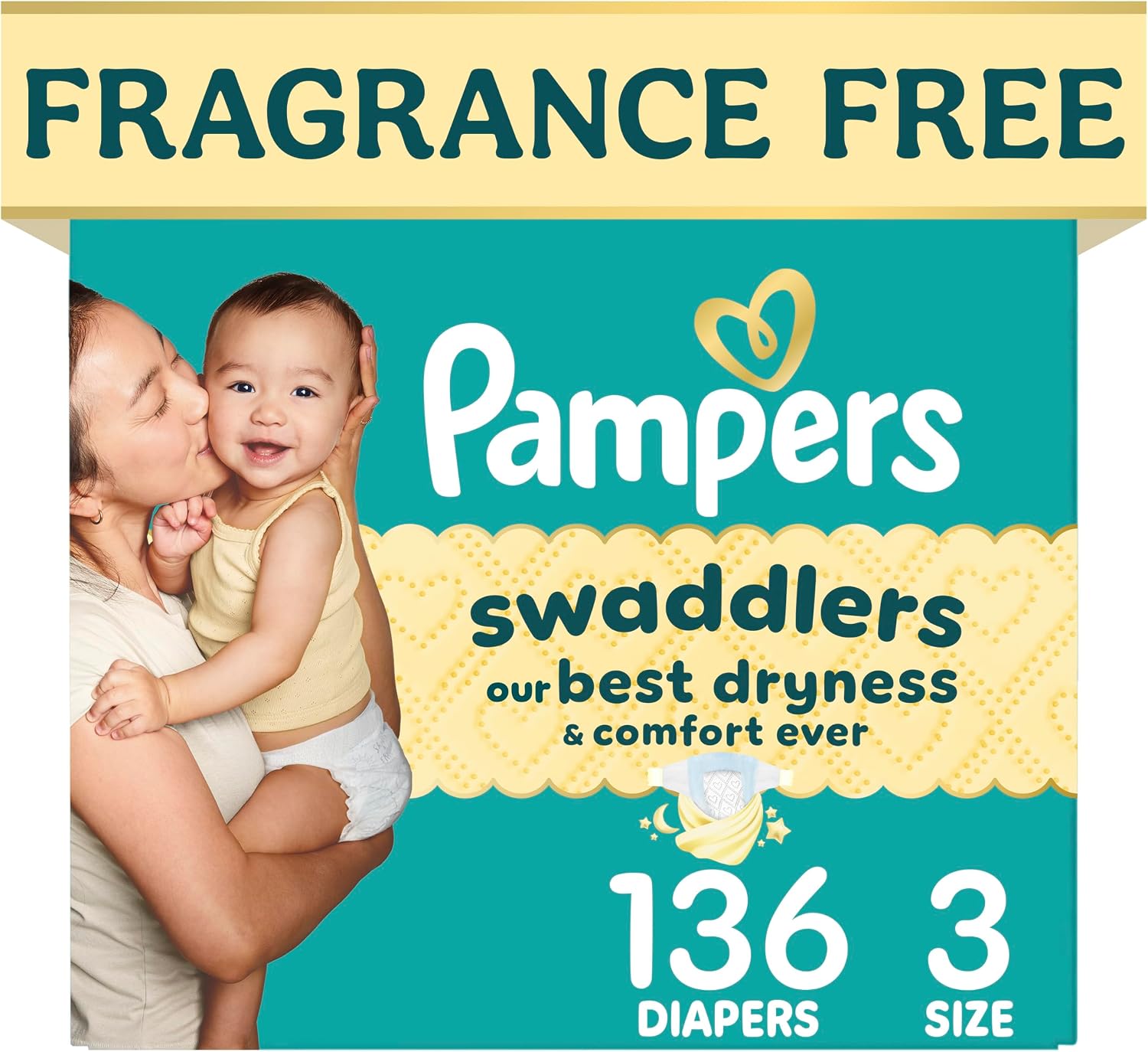 PAÑALES PAMPERS SWADDLERS TALLA 3 (13-26 LBS) 136 UNIDADES - 1