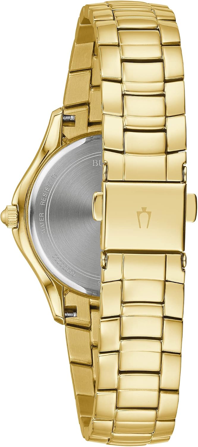 RELOJ BULOVA LADIES CRYSTAL STAINLESS STEEL 3-HAND QUARTZ, DIAL BLANCO MADREPERLA - 3