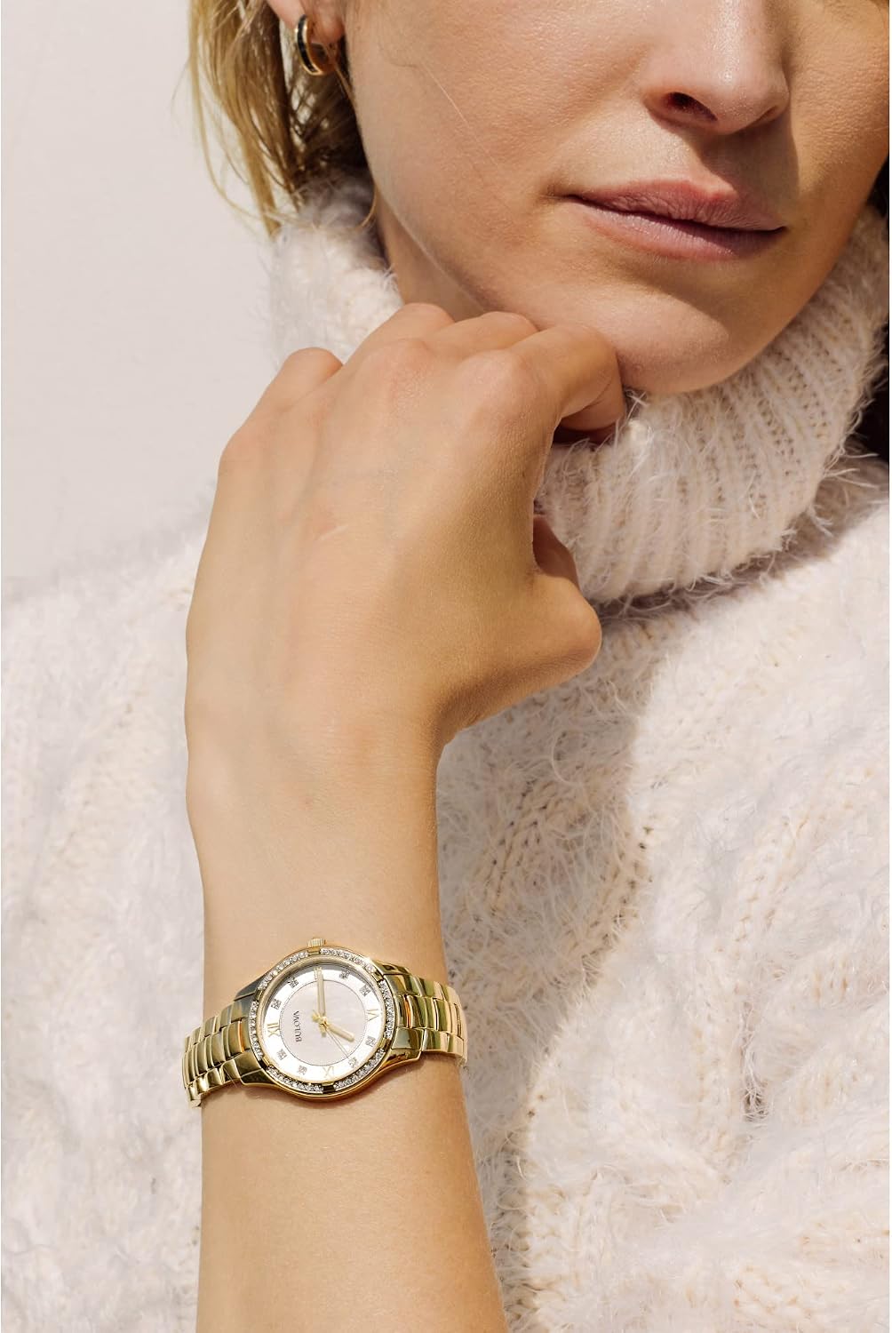 RELOJ BULOVA LADIES CRYSTAL STAINLESS STEEL 3-HAND QUARTZ, DIAL BLANCO MADREPERLA - 5