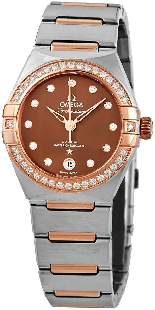 RELOJ OMEGA CONSTELLATION AUTOMÁTICO DIAMANTES ESFERA MARRÓN PARA MUJER 29MM - 1