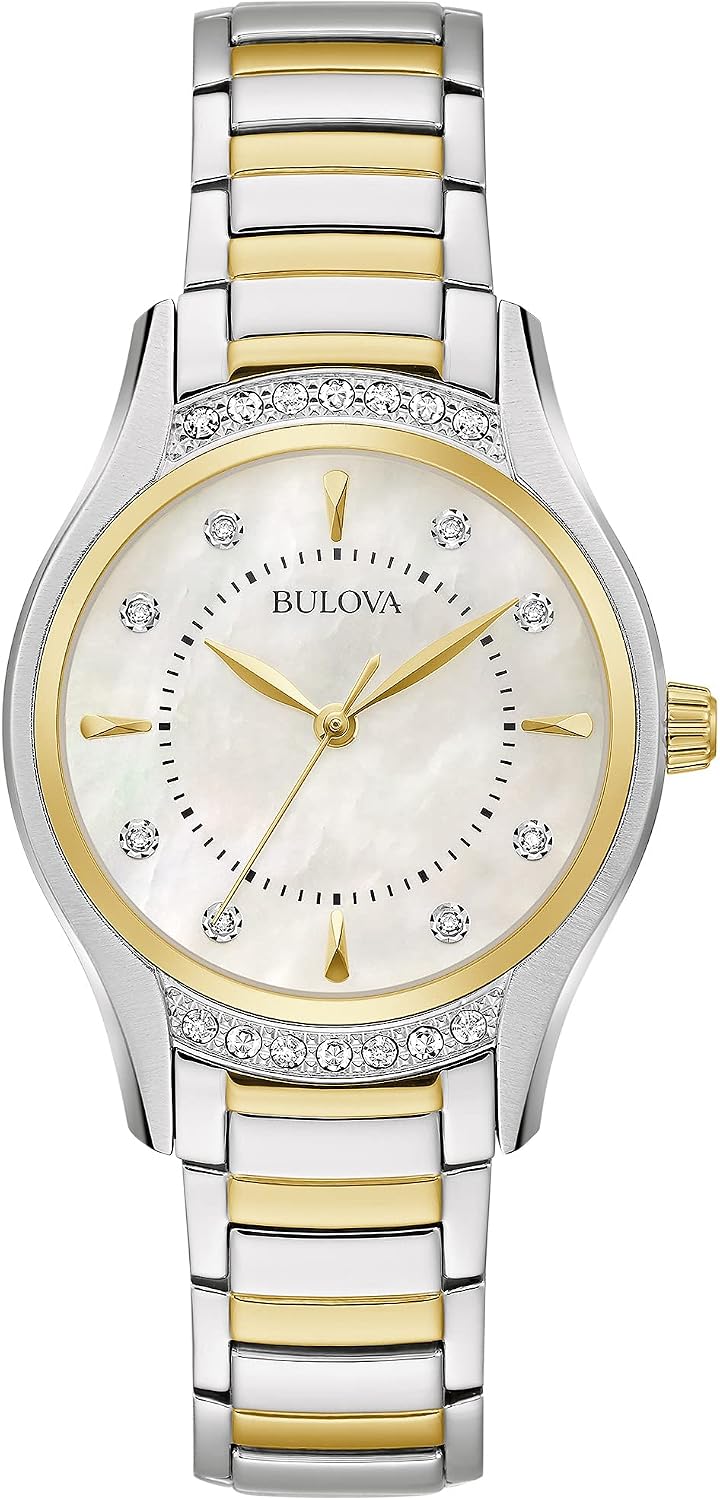 RELOJ BULOVA LADIES CLASSIC DIAMOND 3-HAND QUARTZ ACERO INOXIDABLE DOS TONOS - 1