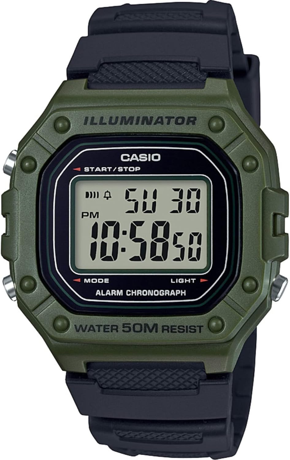 RELOJ DIGITAL CASIO W-218H-3AVCF NEGRO 46 MM - 1