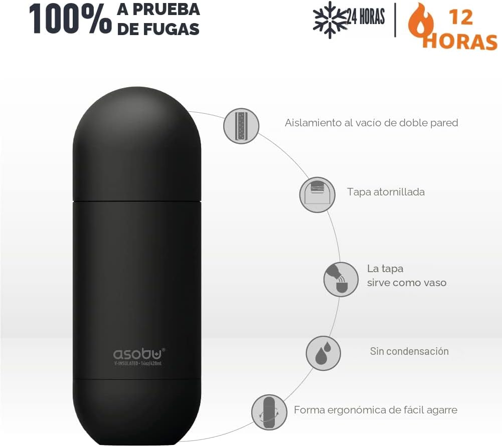 TERMO ASOBU ORB ACERO INOXIDABLE DOBLE PARED 420 ML - 2