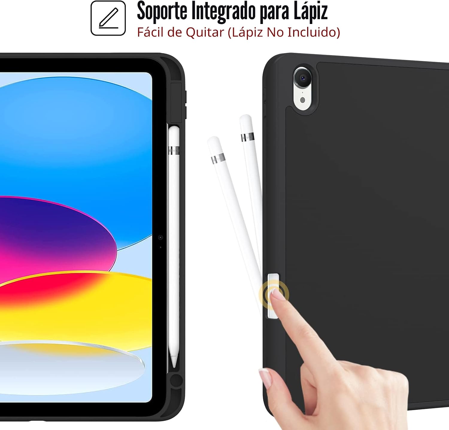 CASE PROCASE PARA IPAD A16 11.ª/10.ª GENERACIÓN CON SOPORTE PARA LÁPIZ NEGRO - 3