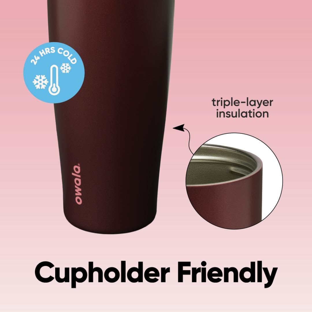 BOTELLA OWALA FREESIP TUMBLER ACERO INOXIDABLE 40 OZ CEREZA NEGRA - 4