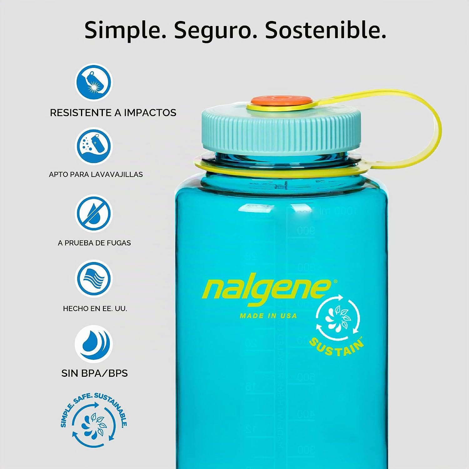 BOTELLA NALGENE SUSTAIN TRITAN 32 OZ BOCA ANCHA - 3